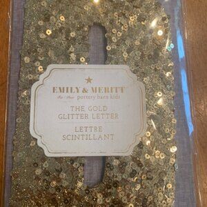 Pottery Barn Emily & Meritt Decorative Sequin Gold Letter D - New